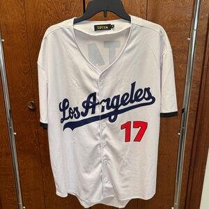 Tifiya XL Ohtani White Jersey with Blue Lettering and red number 17